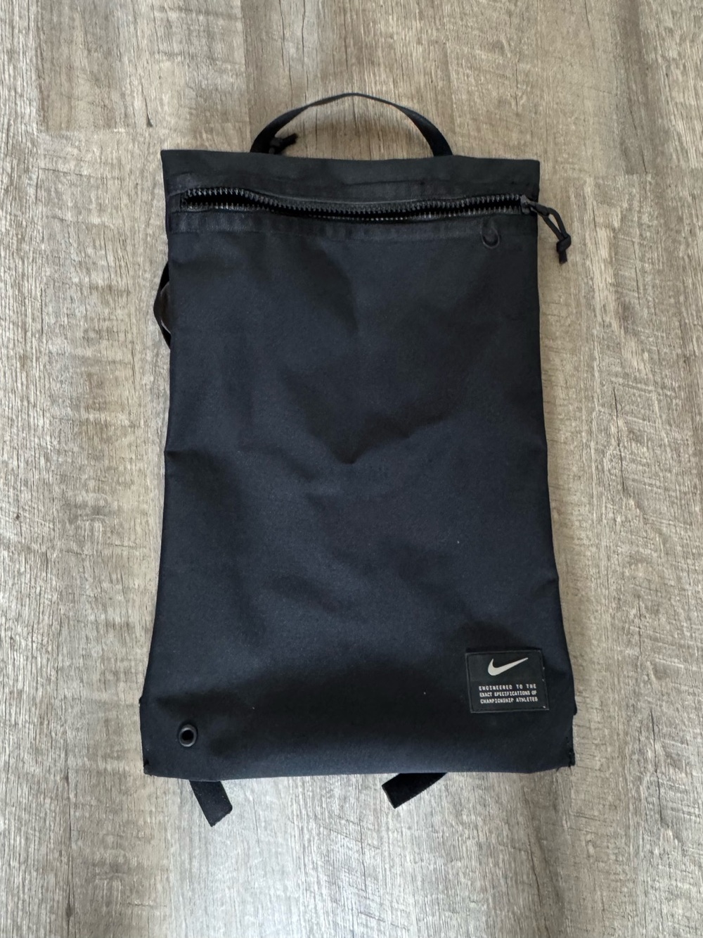 Nike Utility Black Slim Durable Everyday Drawstring Backpack